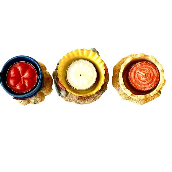 Set of 3 Tealight Candle Holders Sand Castle + Sea Shell + Bucket New - Picture 4 of 14